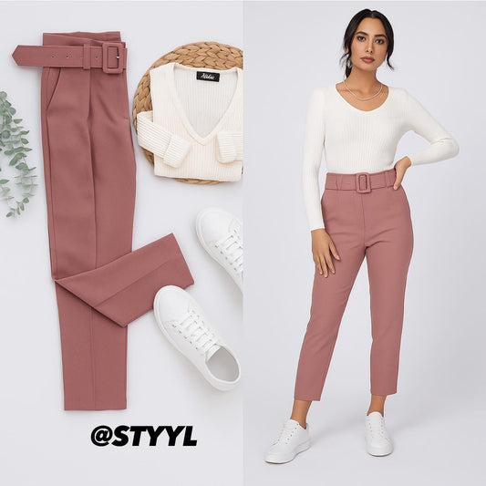 Blush Boss – Women’s Belted Workwear Set